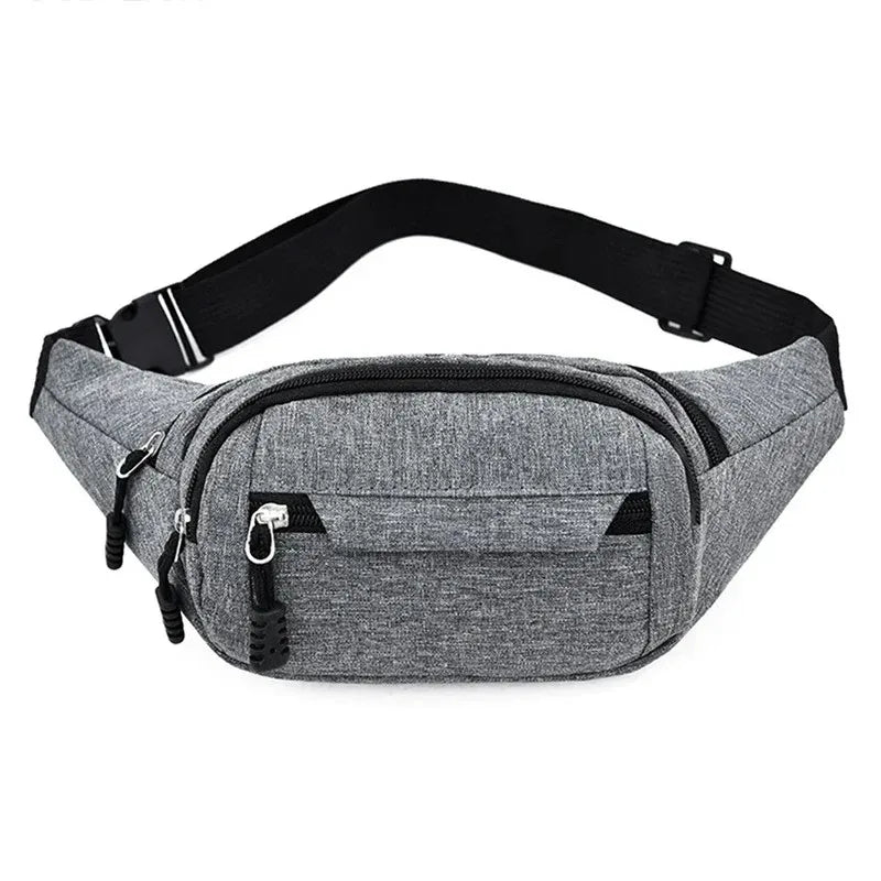 Unisex Canvas Waist Bag — Casual Crossbody Shoulder Pack for Sports