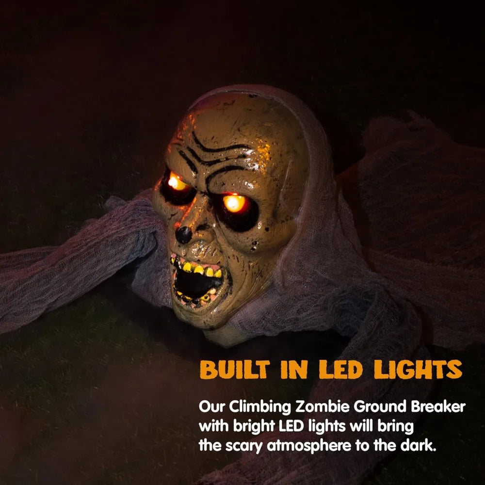 Joyfy Groundbreaker Zombie — Animated Halloween Decor with Sound and Flashing Eyes