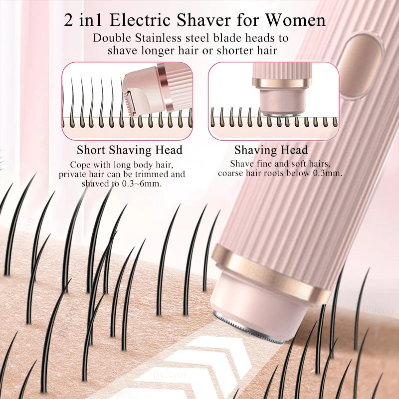 peicon Electric Shaver for Women — Painless Facial and Body Trimmer