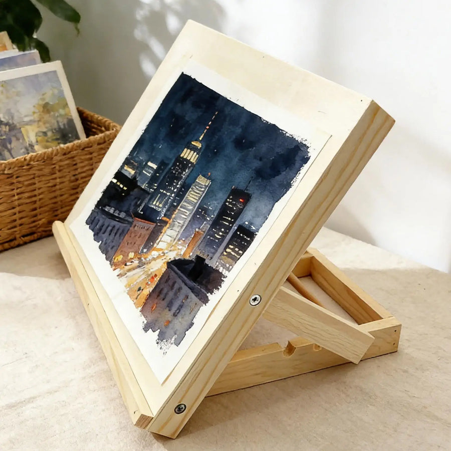Wooden Tabletop Easel — Foldable Adjustable Sketching Stand for Artists
