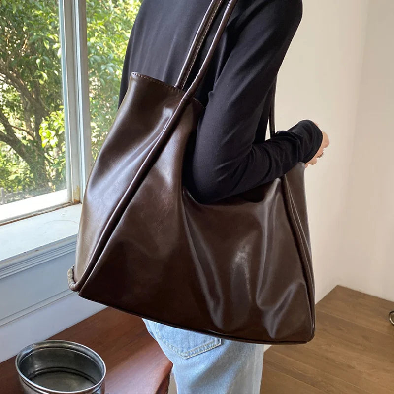 dawndesslo Textured Tote Bag — Large Capacity Shoulder Bag for Women