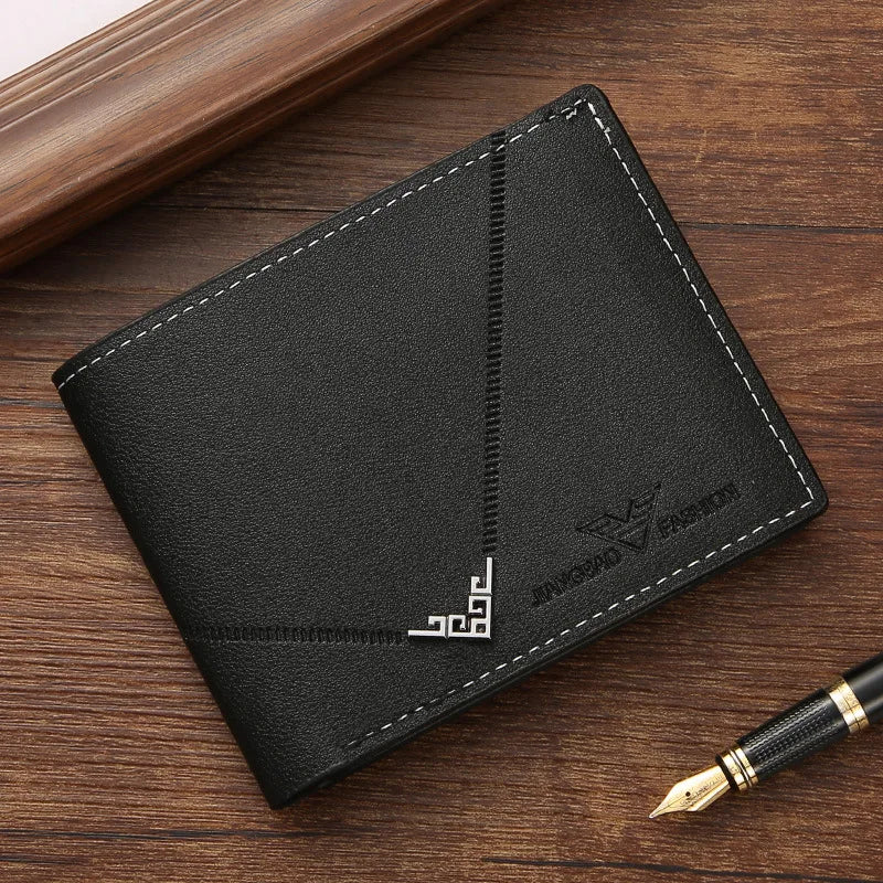 Men's Slim Bifold Wallet — Compact Leather Money Clip & Card Holder