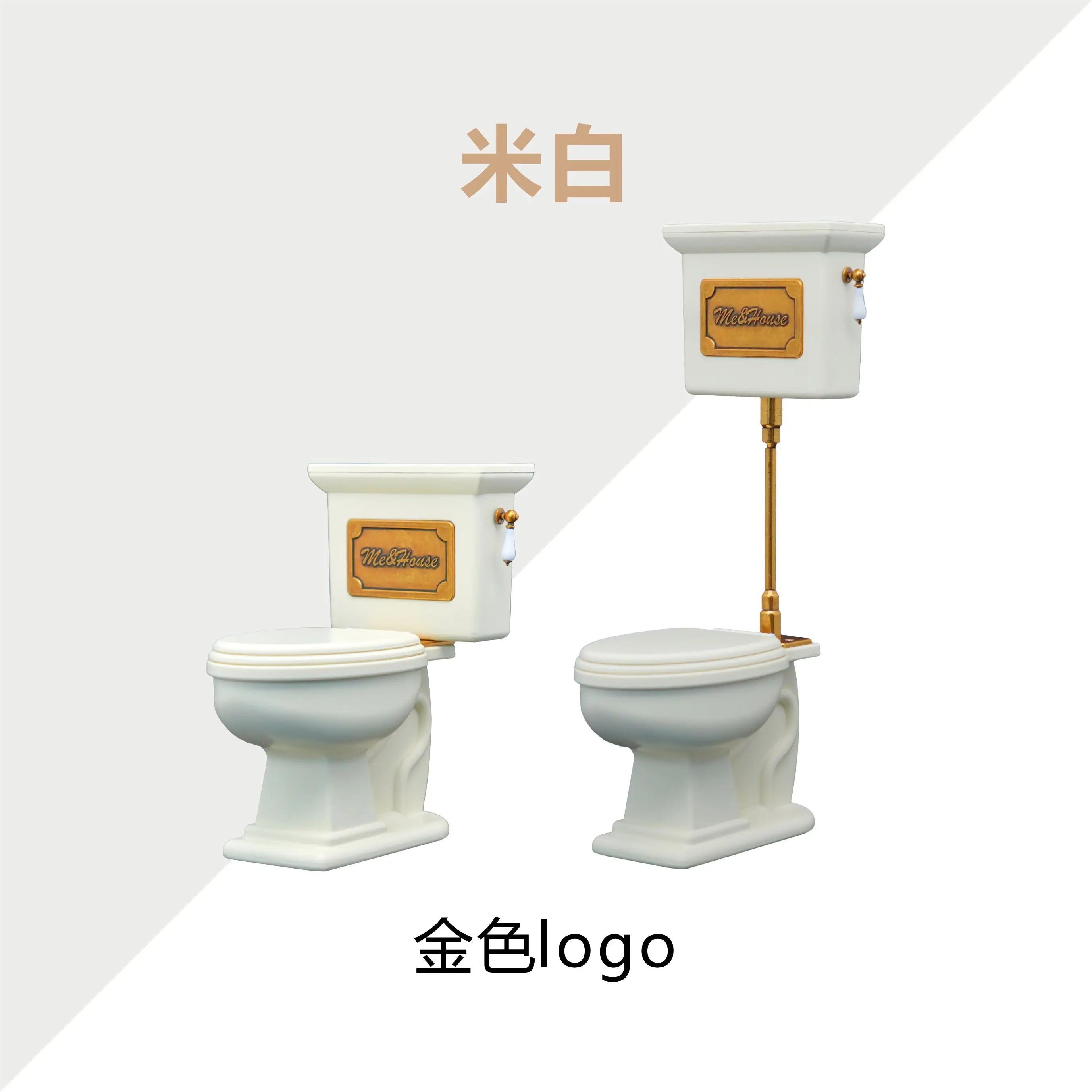 Retro Dollhouse Miniature Toilet — 1/6 Scale Bathroom Decor Accessory
