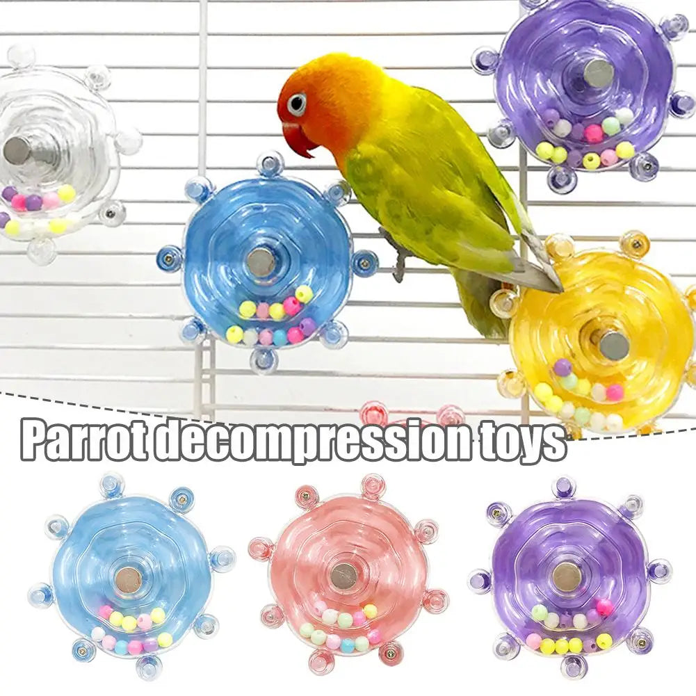 Interactive Bird Cage Toy — Rotating Treat Dispenser for Mental Stimulation
