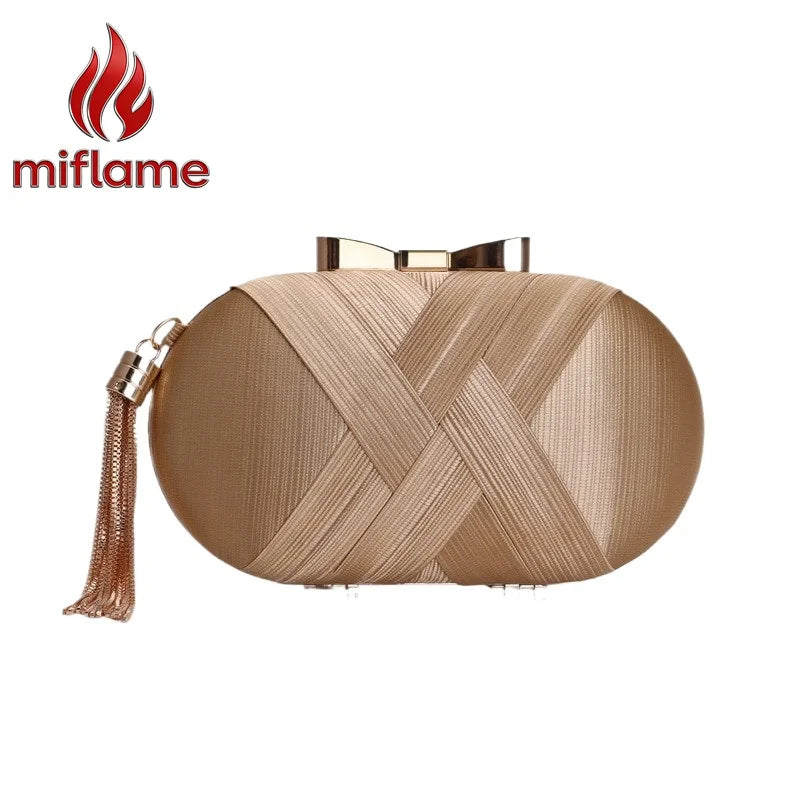 miflame Elegant Tassel Clutch Bag — Sparkling Evening Handbag for Weddings
