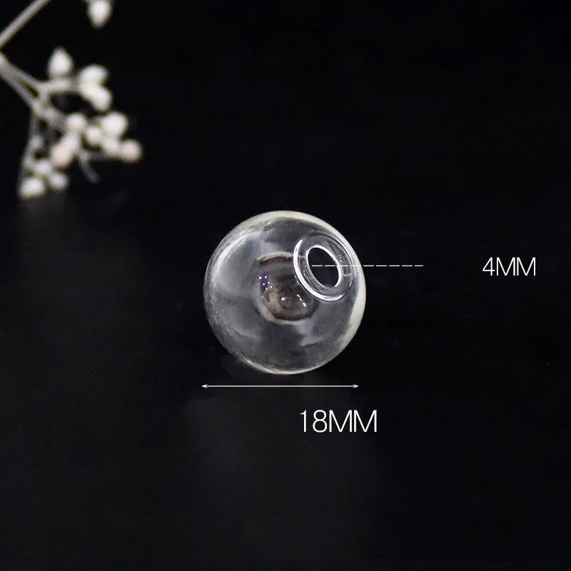 Hollow Glass Ball Orbs — Clear Bubble Vials for Jewelry Making