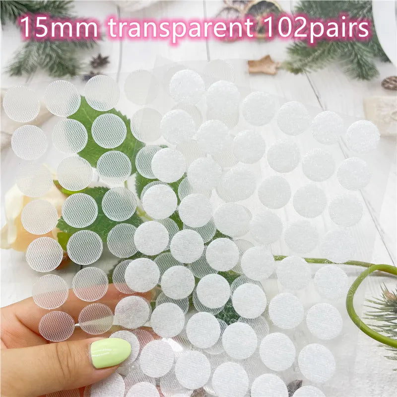 Self-Adhesive Transparent Hook and Loop Dots — Strong Fastener Tape for Sewing