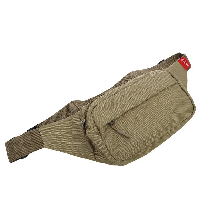 Unisex Canvas Waist Bag — Casual Crossbody Shoulder Pack for Sports