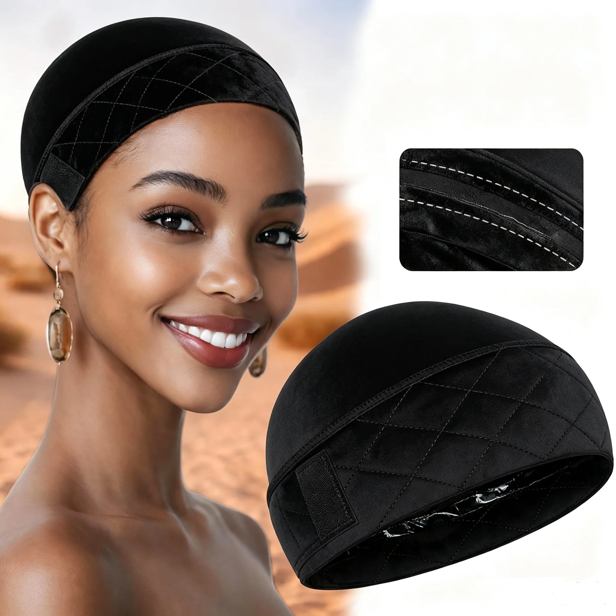 HMHIFI Non-Slip Wig Grip Cap — Adjustable Breathable Under Cap