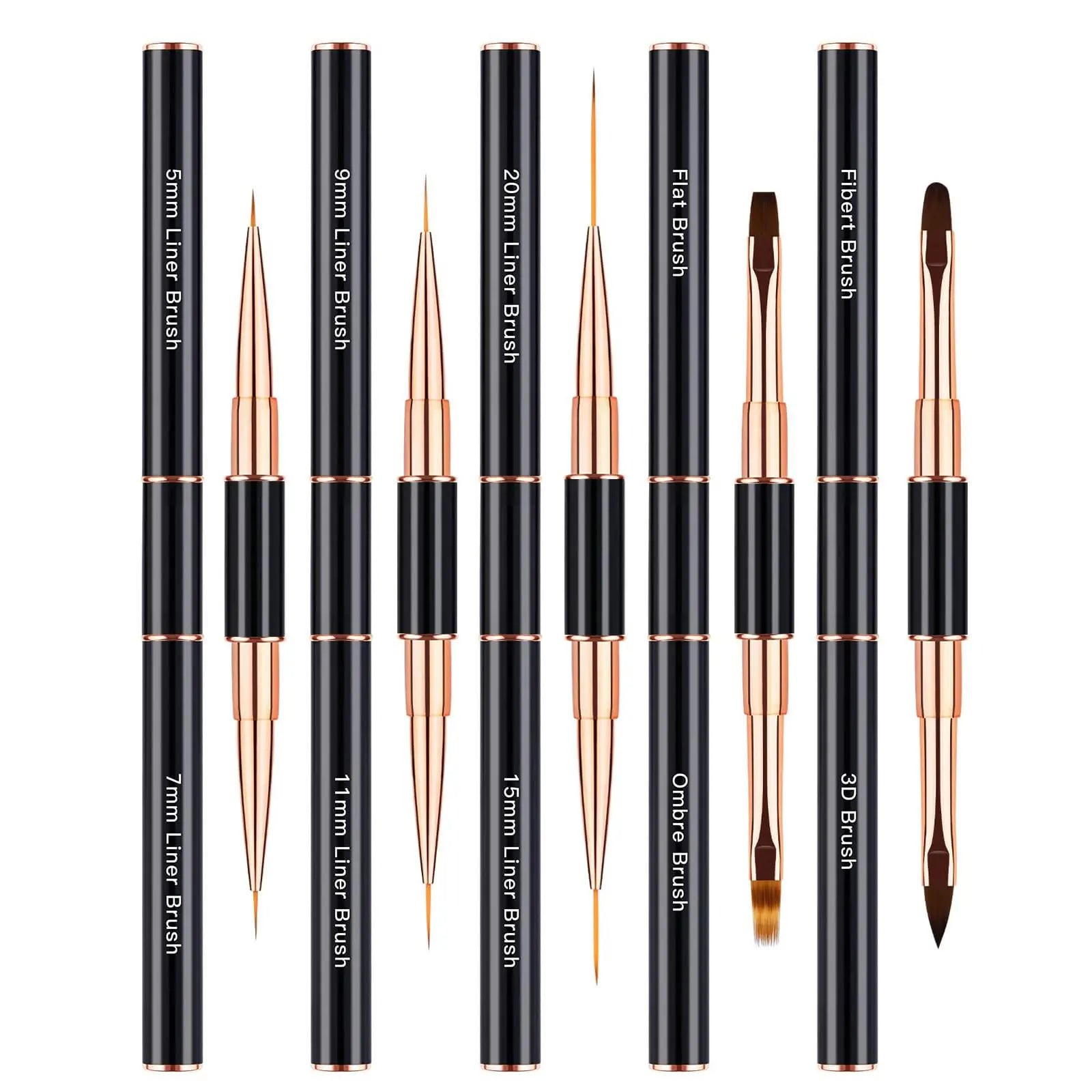 DWLOL Professional Nail Art Brush Set — 5 Double-Ended Acrylic Design Pens
