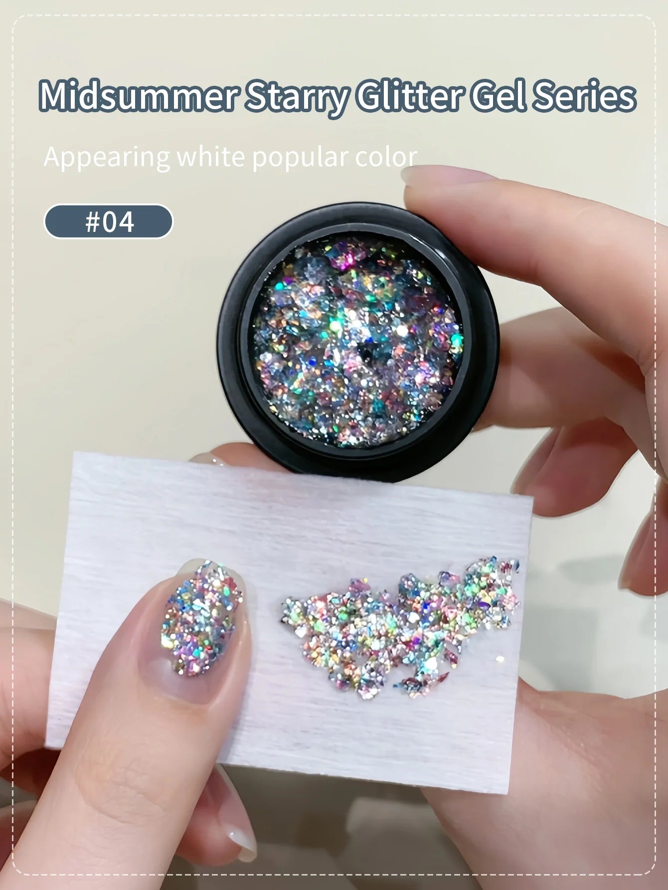 Chrome Platinum Glitter Gel Polish Kit — Shiny UV LED Soak Off Manicure Set
