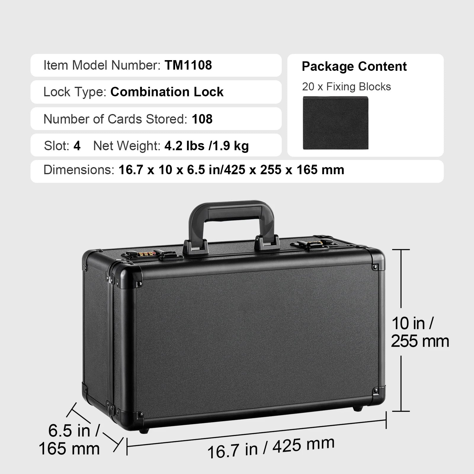 SucceBuy Graded Card Storage Box — Secure Lockable Collector Case