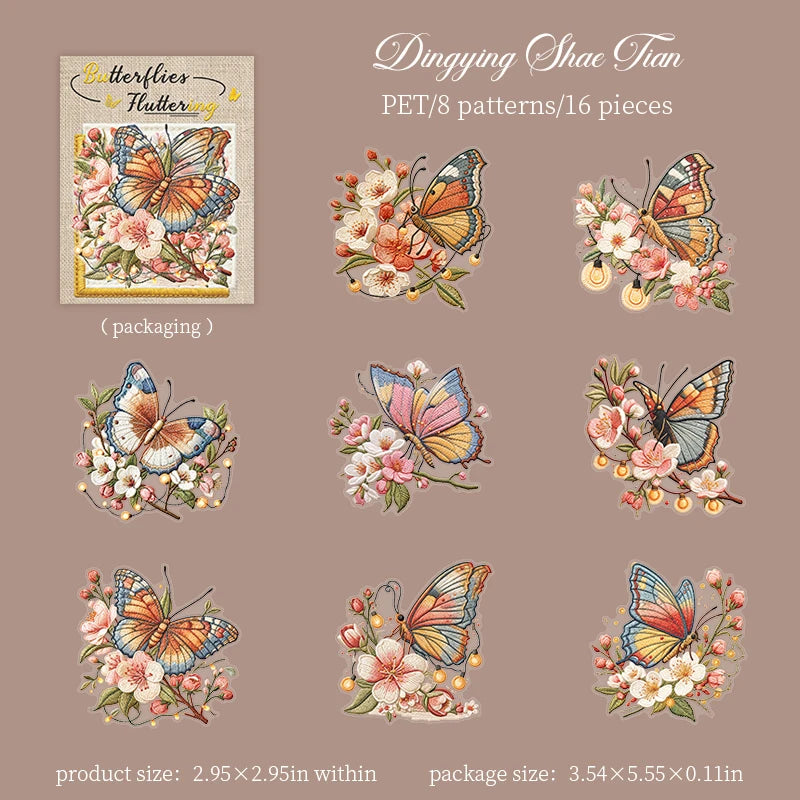 Butterfly PET Stickers — Creative Scrapbook & Junk Journal Decor