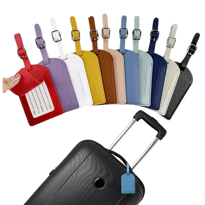 CEXIKA PU Leather Luggage Tag — Durable Suitcase Identifier & ID Holder