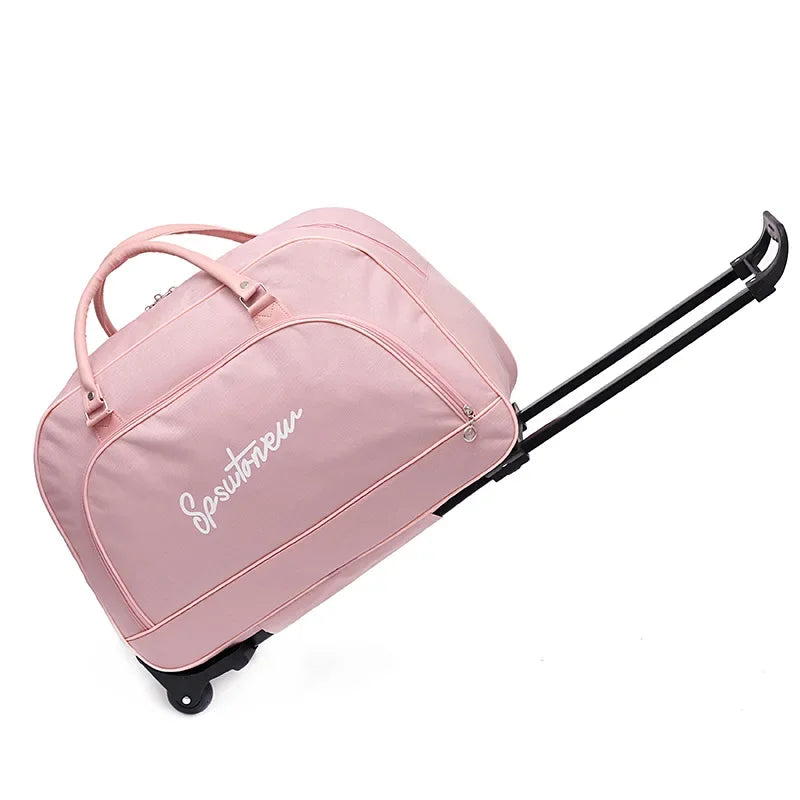 Foldable Trolley Duffle Bag — Large Capacity Rolling Travel Luggage