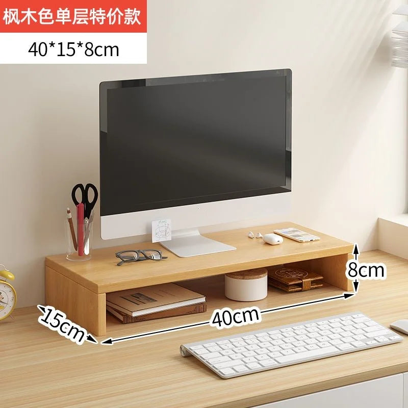 Sandy Rose Monitor Riser Stand — Ergonomic Desk Organizer for Office and Home