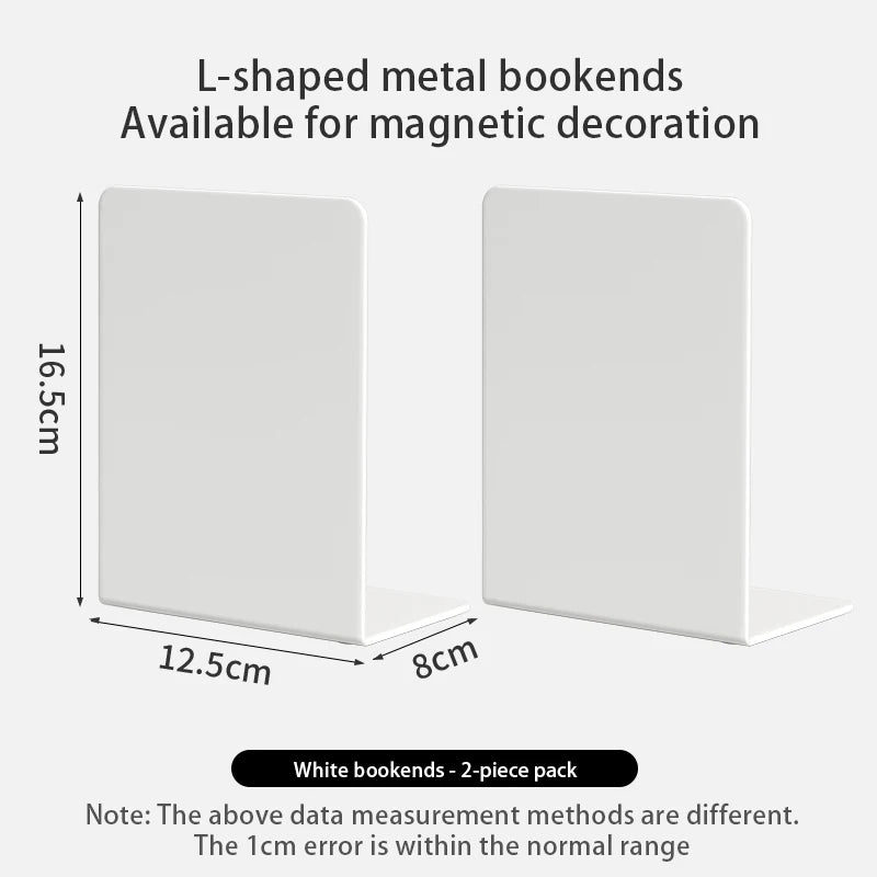 Metal Bookends — Heavy Duty Shelf Organizers for Home Office