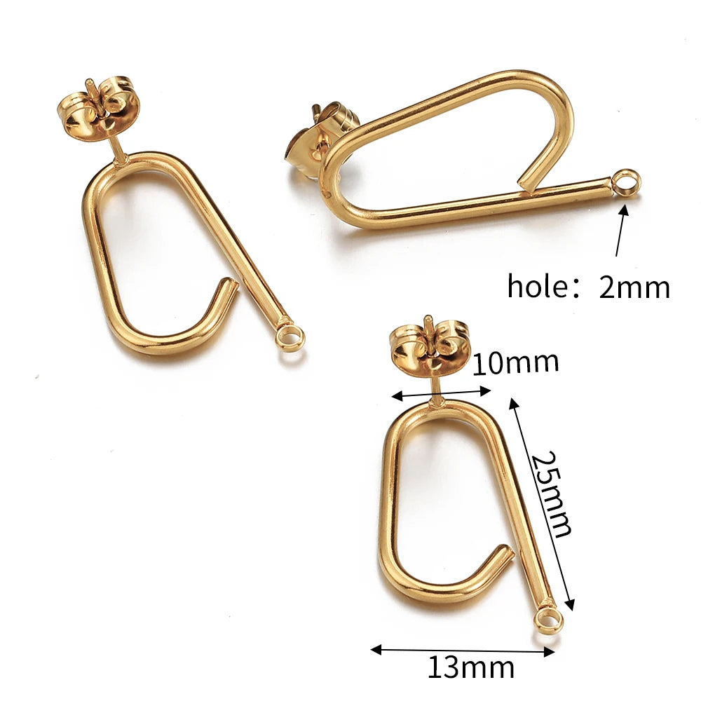 MINGXUAN Stainless Steel Earring Studs — DIY Jewelry Making Base Pins