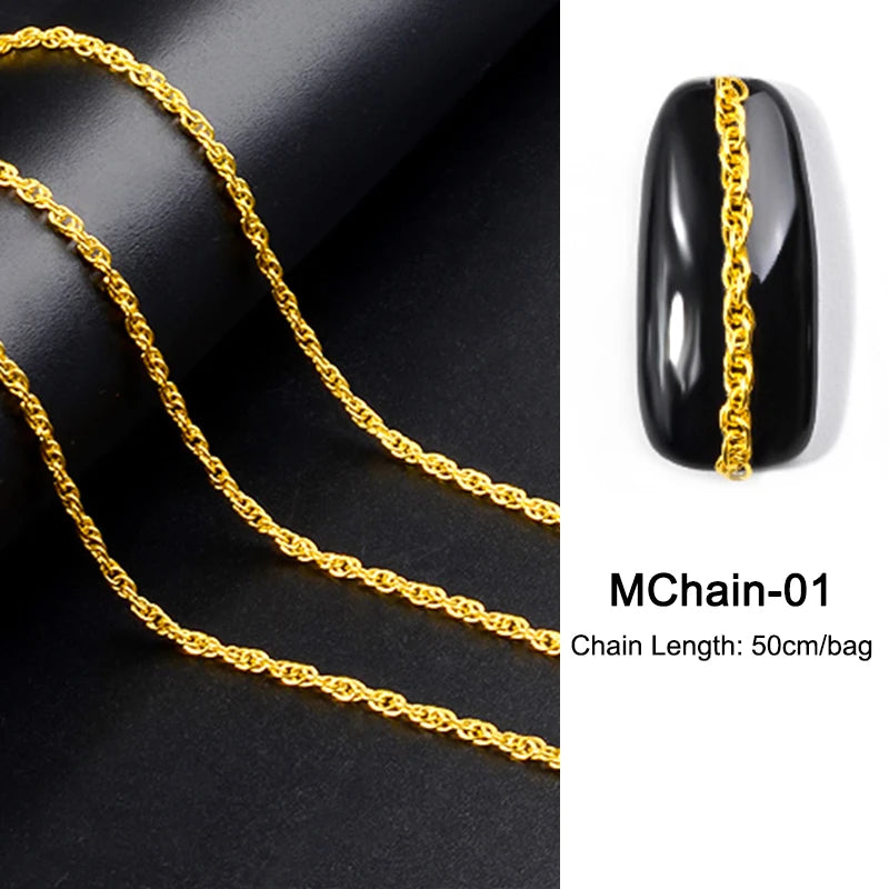 MagiBling Rhinestone Nail Chain — Shiny 3D Crystal Charms for DIY Manicure