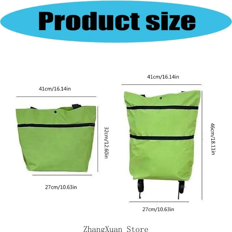 Foldable Wheeled Shopping Cart — Reusable Market Bag for Groceries