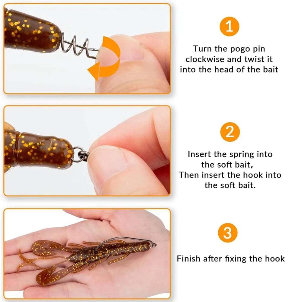 GOBAIT Screw Lock Offset Worm Hooks — Sharp Wide Gap Fishing Tackle