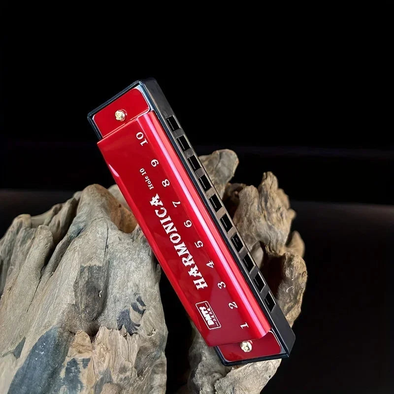 Beginner Harmonica Instrument — 10-Hole Musical Instrument in Key of C