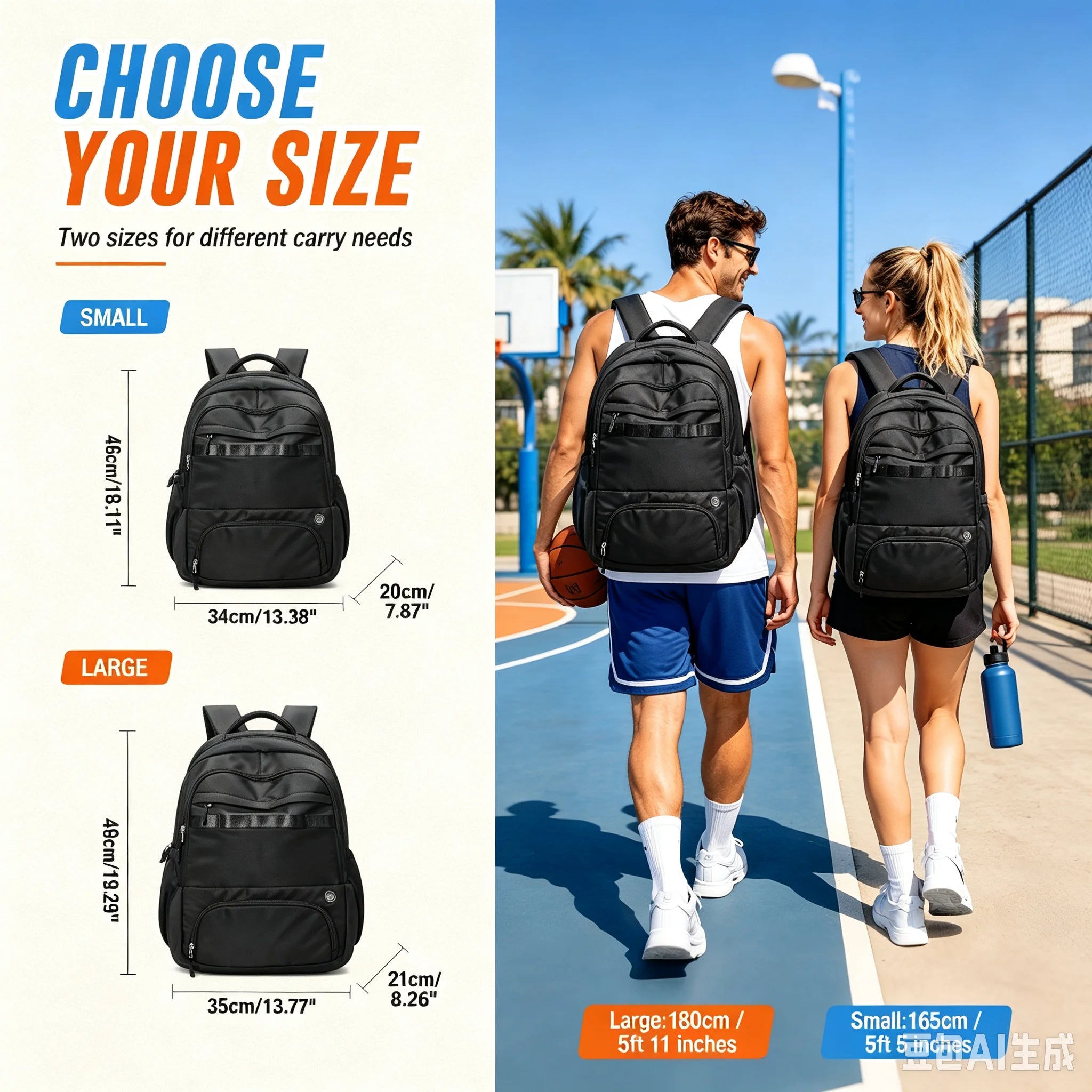 FLCC Waterproof Laptop Backpack — Large Capacity Outdoor Travel Bag