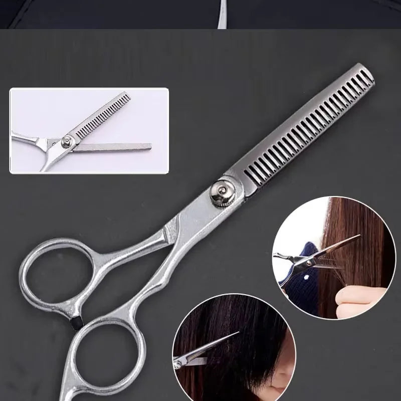 Professional Haircutting Scissors Set — 6 Inch Barber Cutting & Thinning Tools