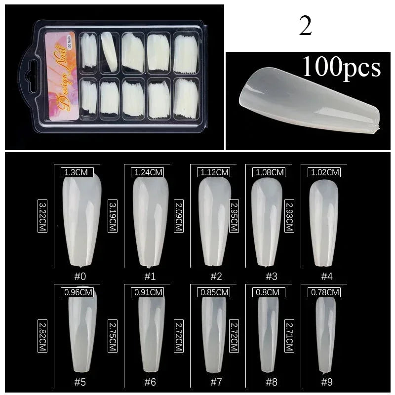 Natural Transparent Seamless Fake Nails — Full Coverage False Nail Tips