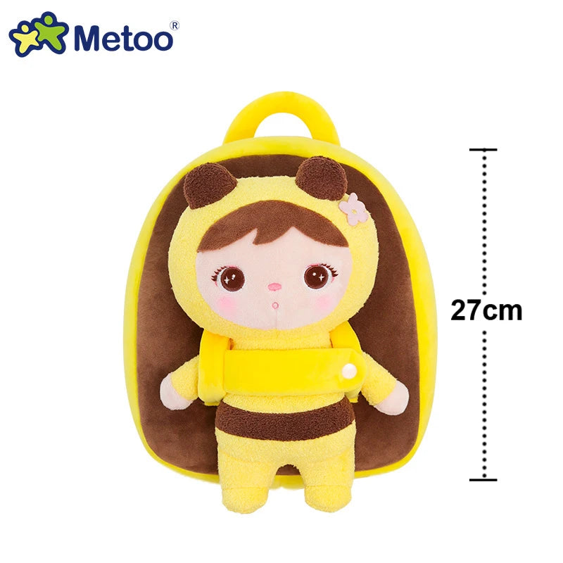 Metoo Plush Animal Backpack — Soft Toddler Bag with Detachable Doll
