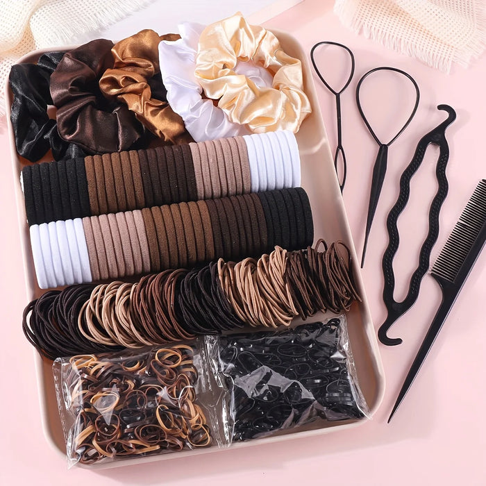 Xihui Women's Hair Accessory Set — 1109pc Elastic Scrunchies and Ties