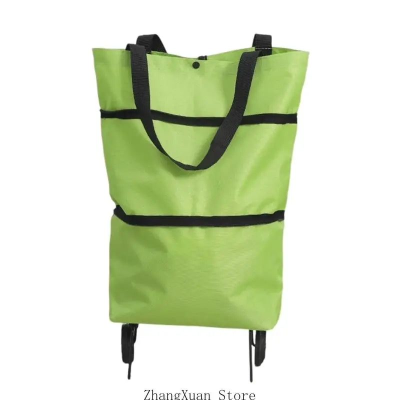 Foldable Wheeled Shopping Cart — Reusable Market Bag for Groceries
