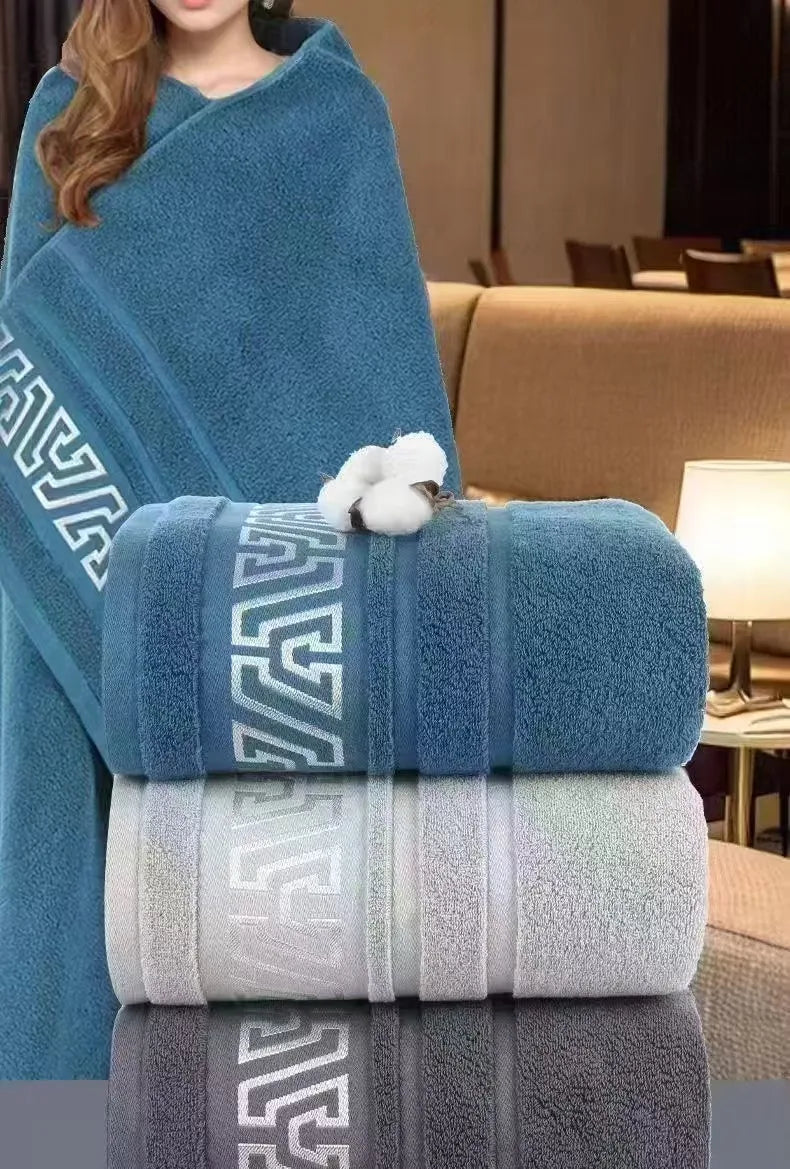 Pure Cotton Thick Bath Towel — Highly Absorbent & Soft Texture
