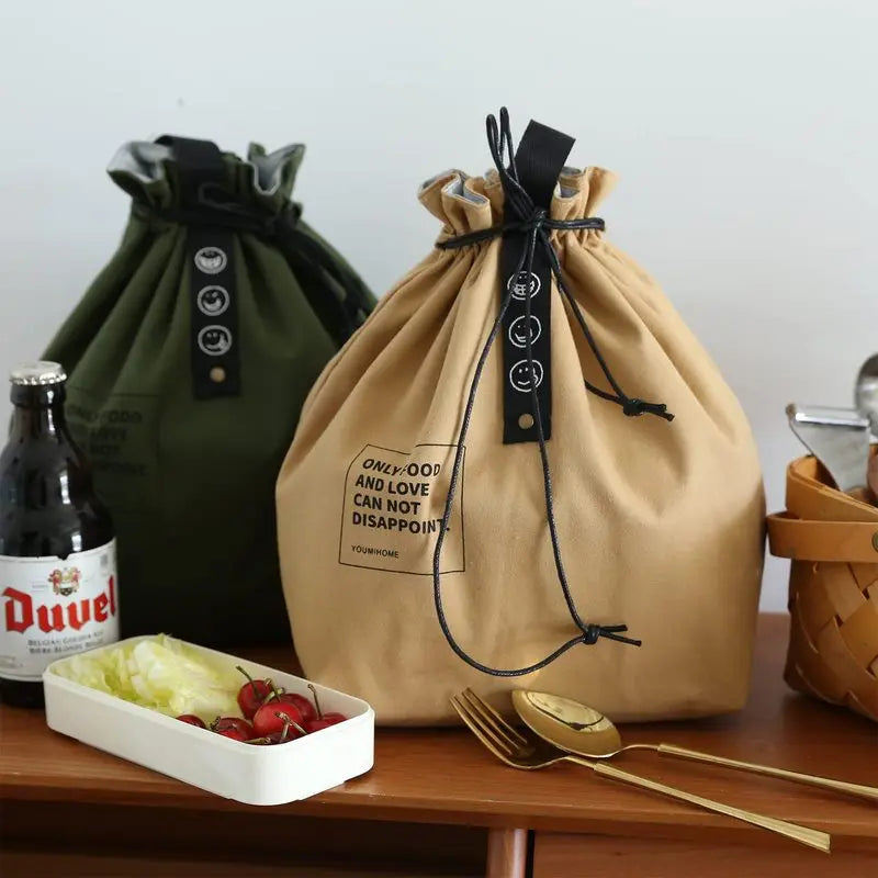 Insulated Double Layer Lunch Bag — Portable Thermal Food Storage