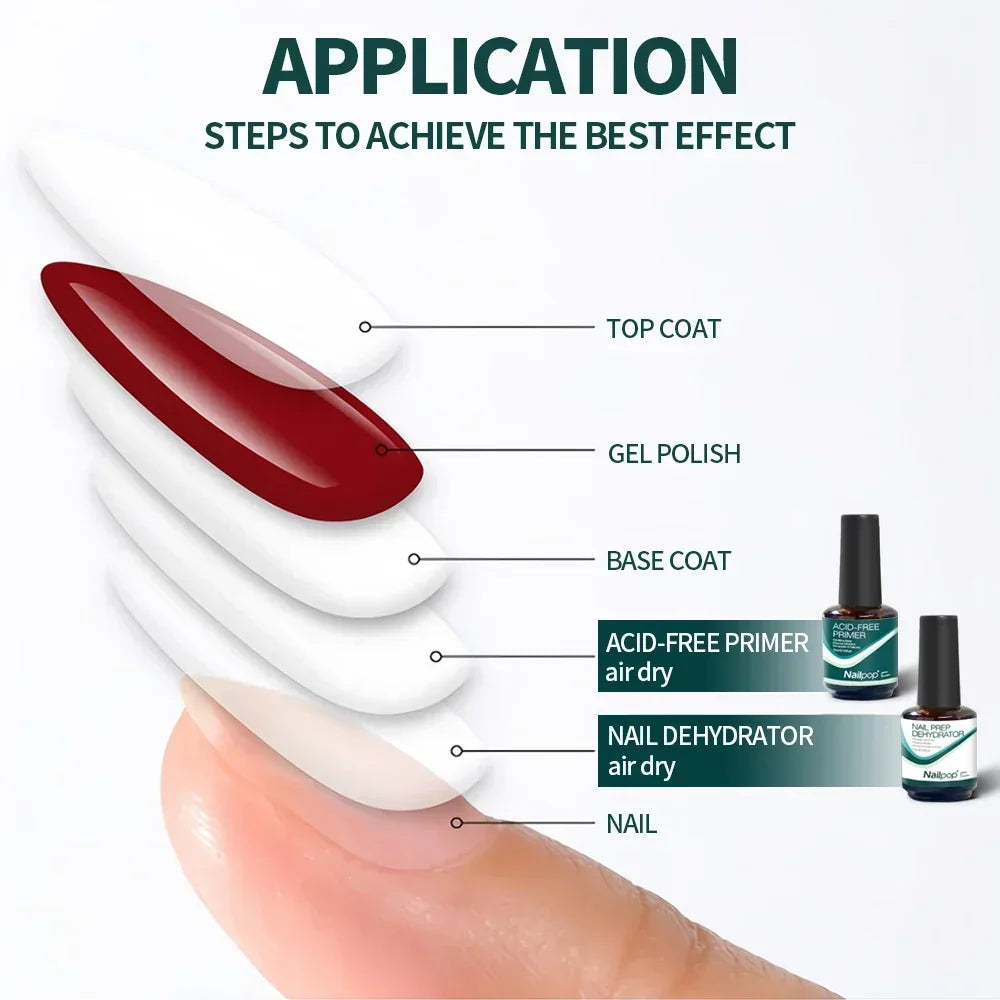 Nailpop Nail Dehydrator and Acid-Free Primer — Professional Prep Kit for Long-Lasting Manicures
