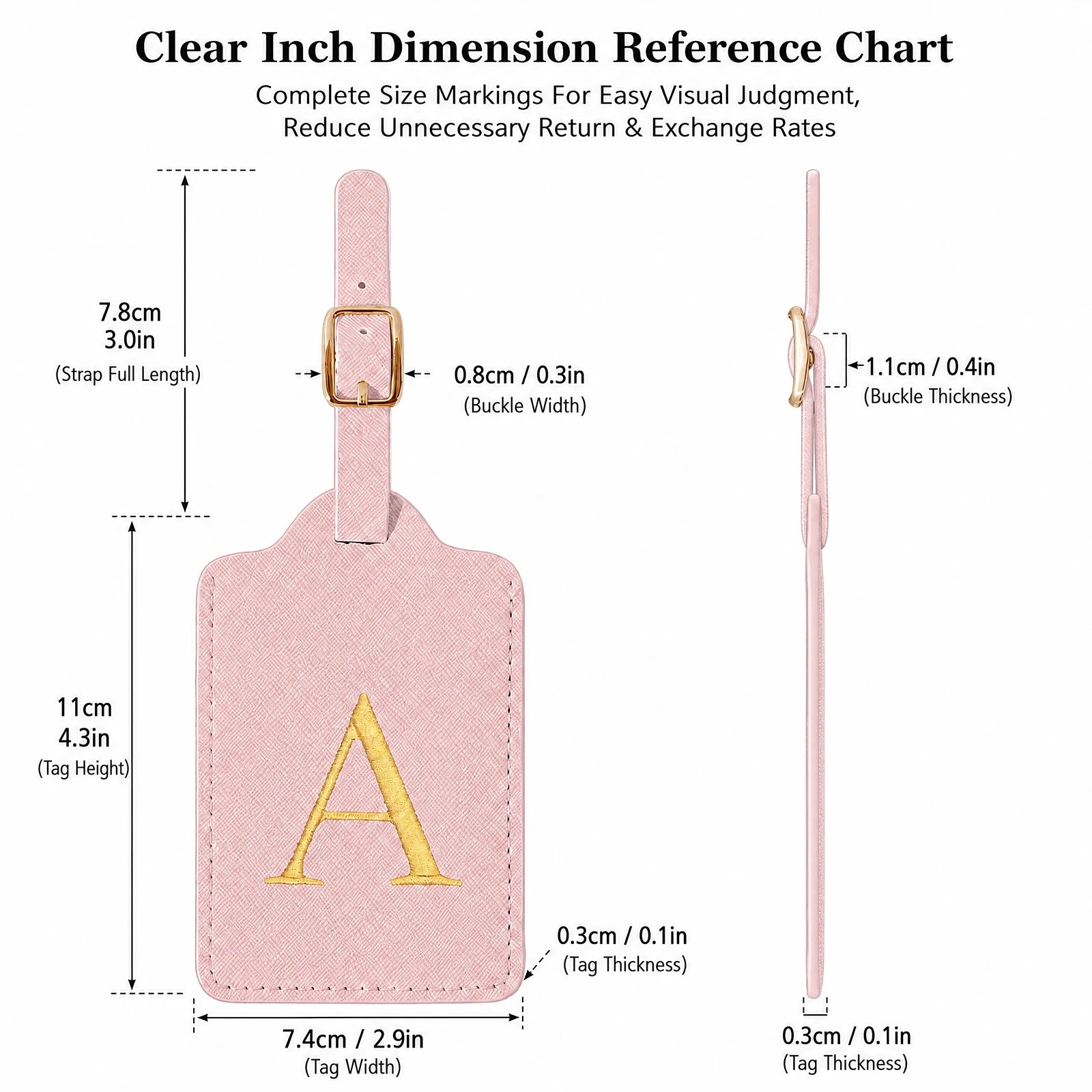 Personalized Alphabet Luggage Tag — Durable PU Leather Travel Accessory