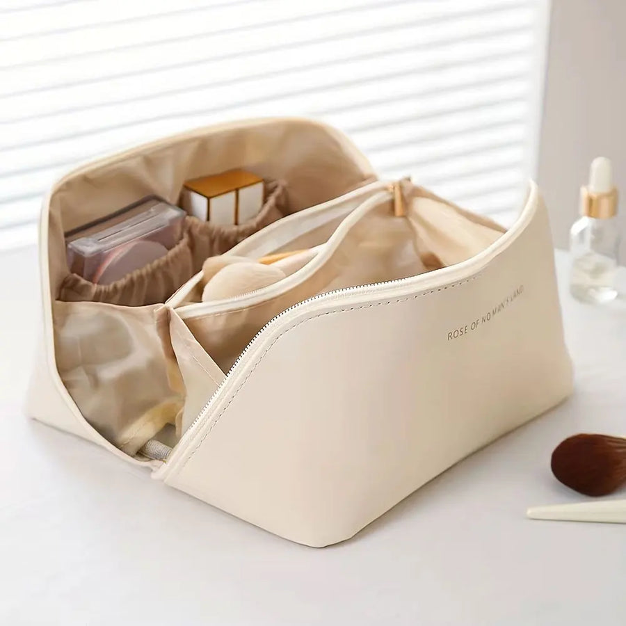 Luxury Makeup Organizer — Spacious Cosmetic Travel Pouch with Zipper
