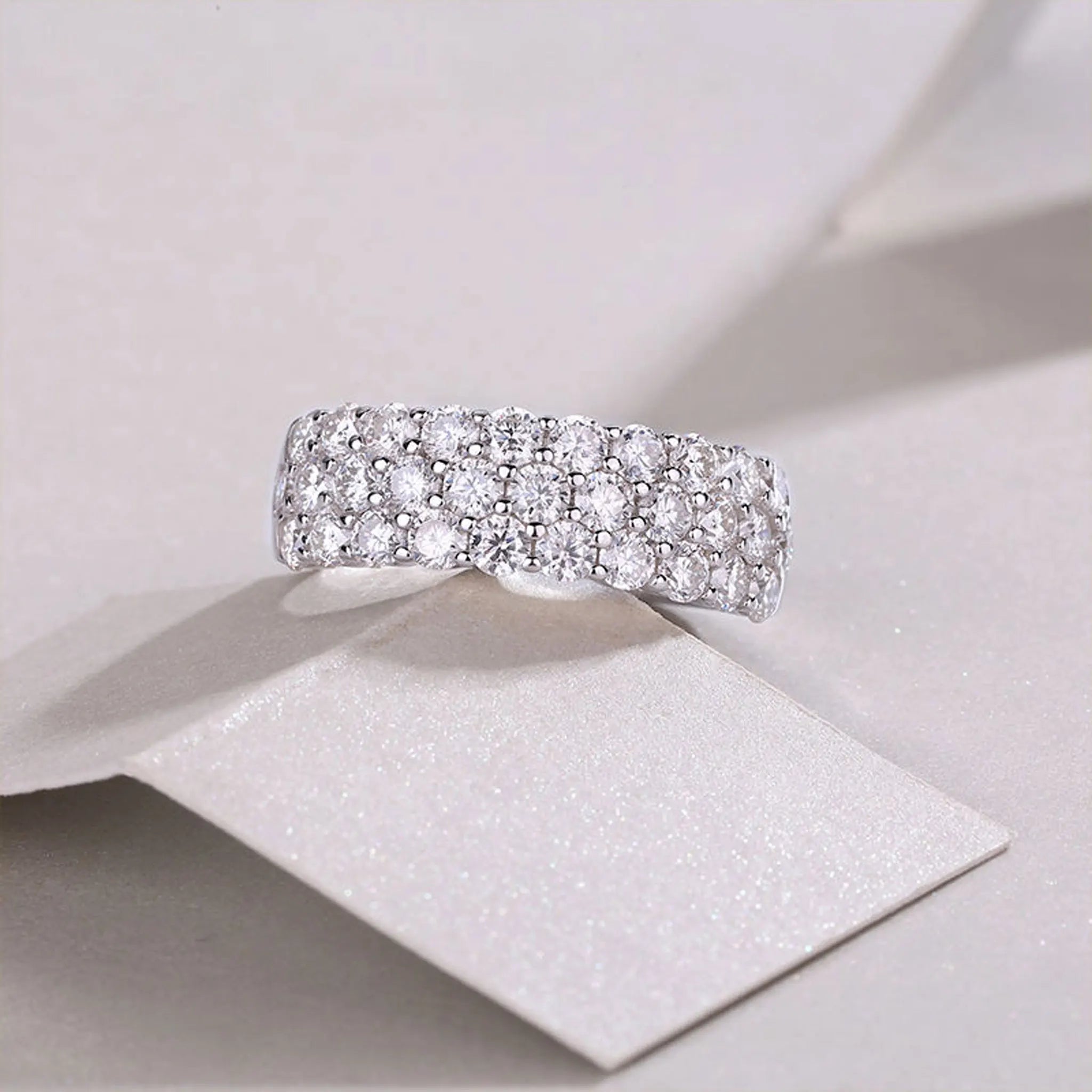 Moissanite Bridal Ring Set — 3-Piece S925 Silver Wedding Jewelry