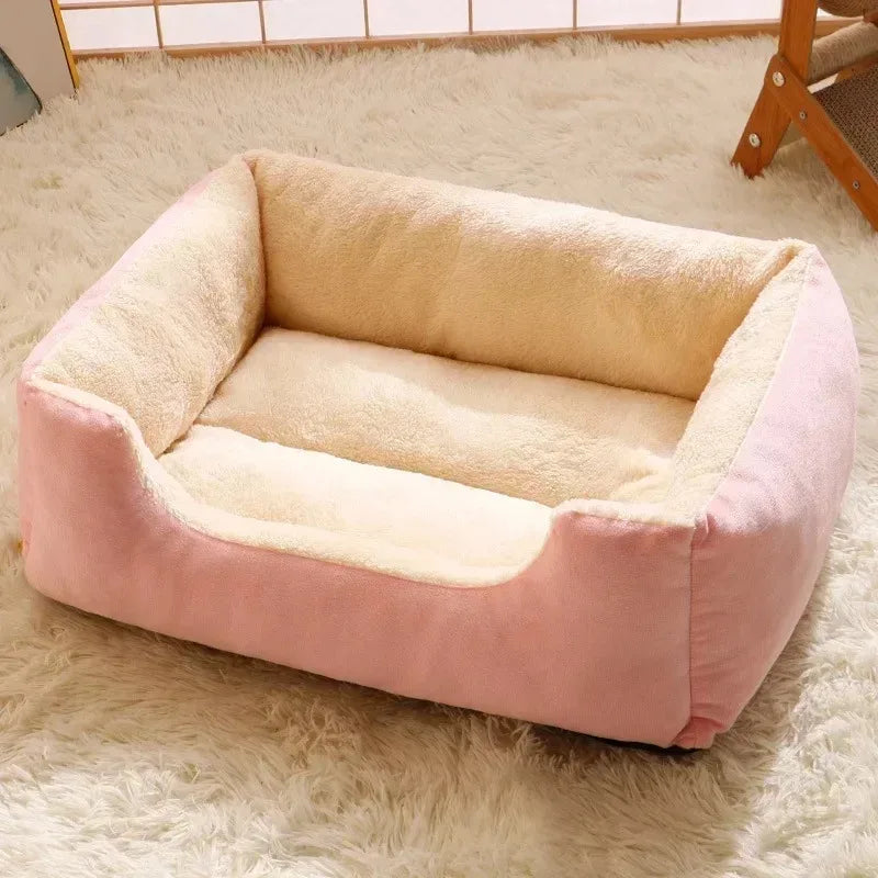 BeiYu Pet Plush Cat Bed — Cozy Winter Cushion for Small Pets