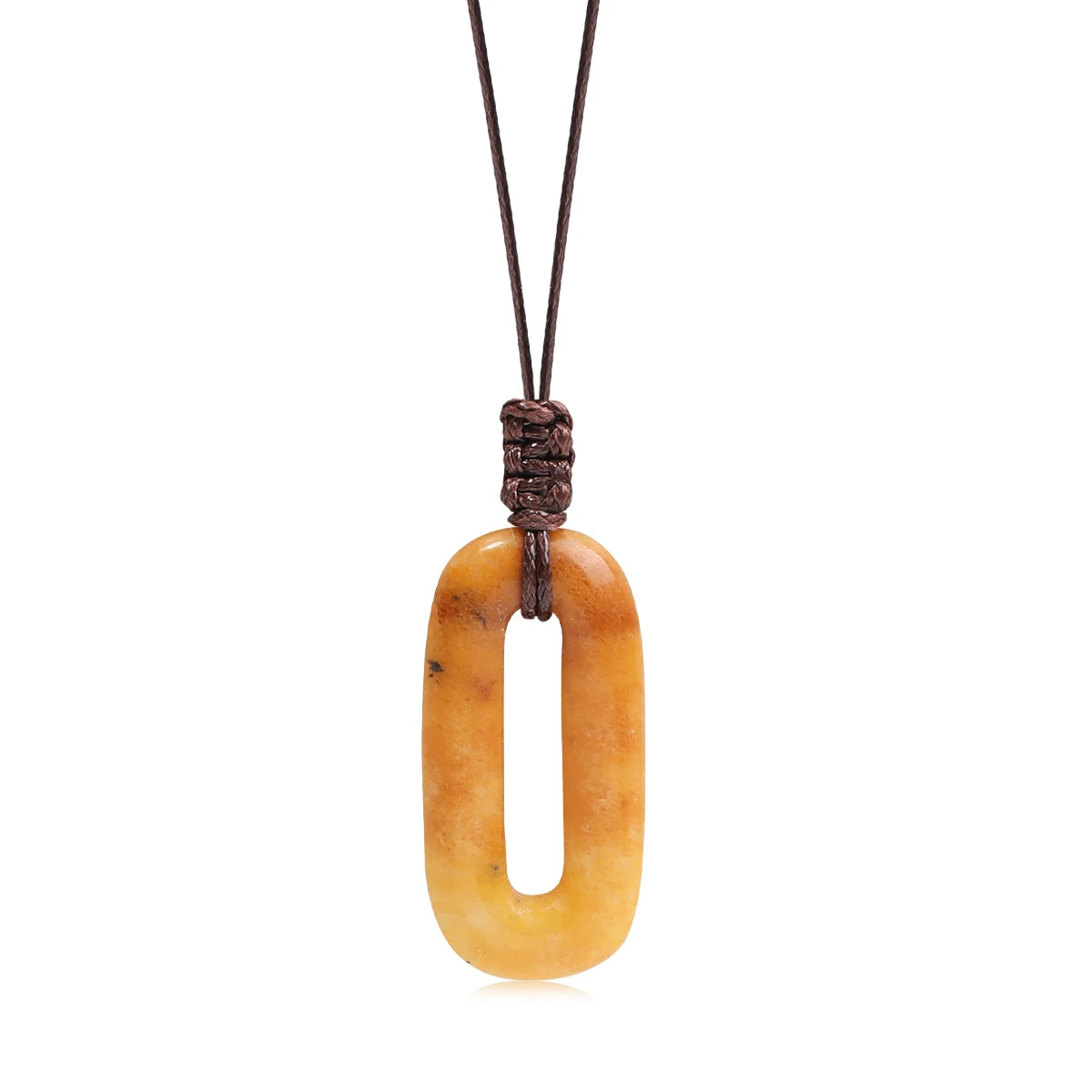 Natural Gemstone Circle Pendant — Ethnic Style Crystal Necklace