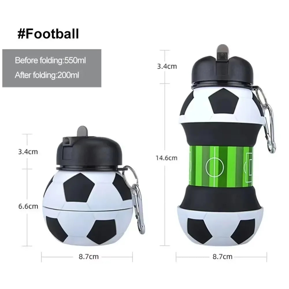 Collapsible Silicone Water Bottle — Leakproof Foldable Sports Cup
