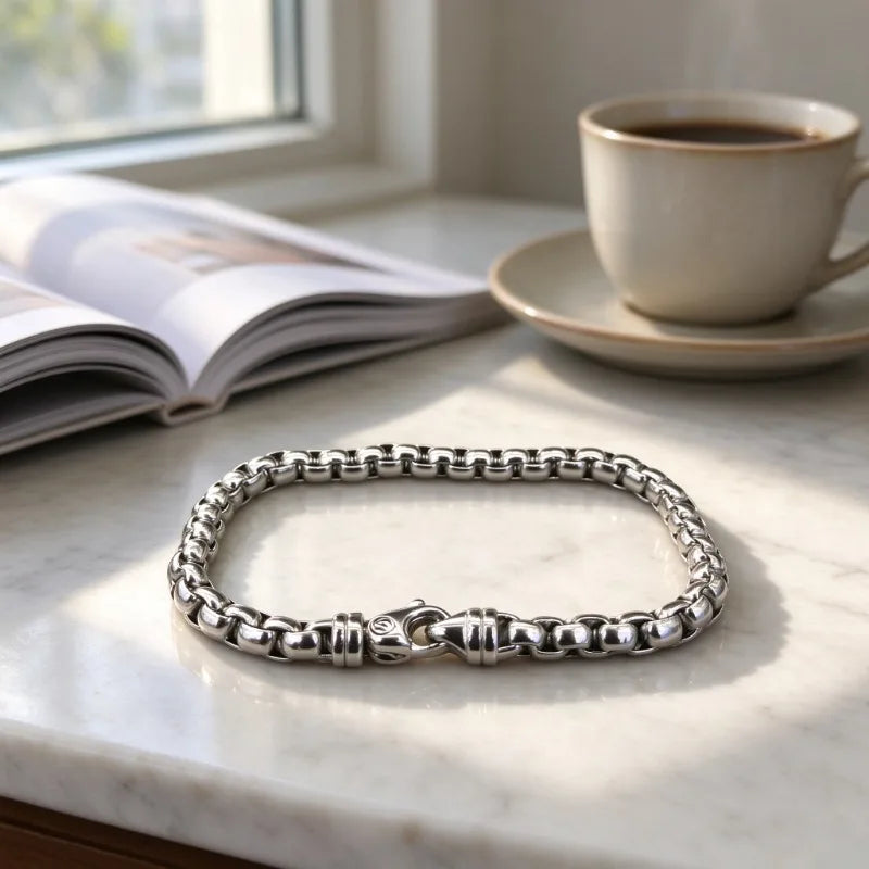 Gold and Silver Dual Color Intertwined Bracelet — Twisted Link Bangle