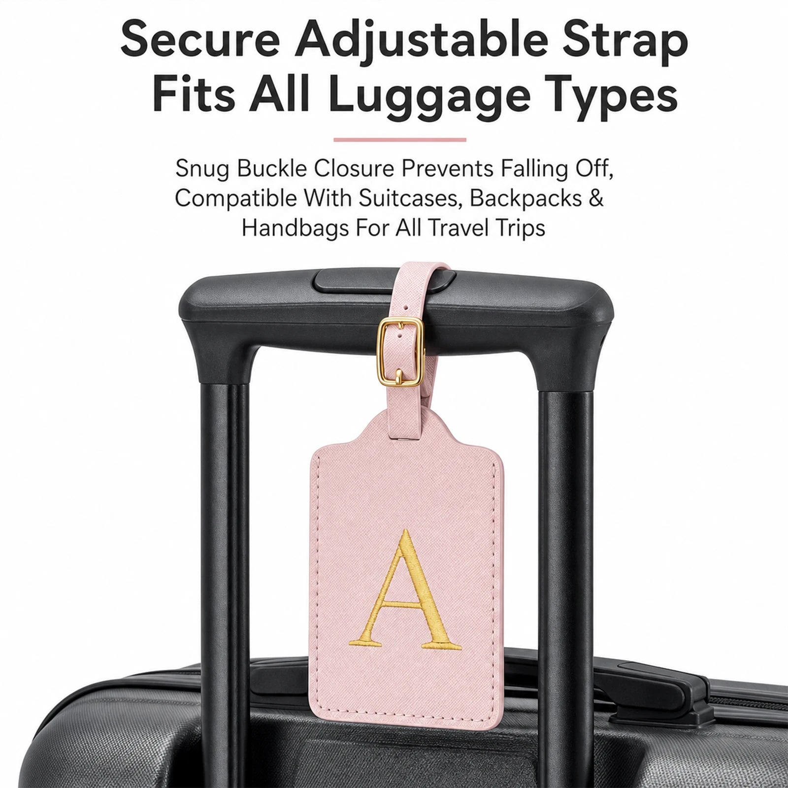 Personalized Alphabet Luggage Tag — Durable PU Leather Travel Accessory