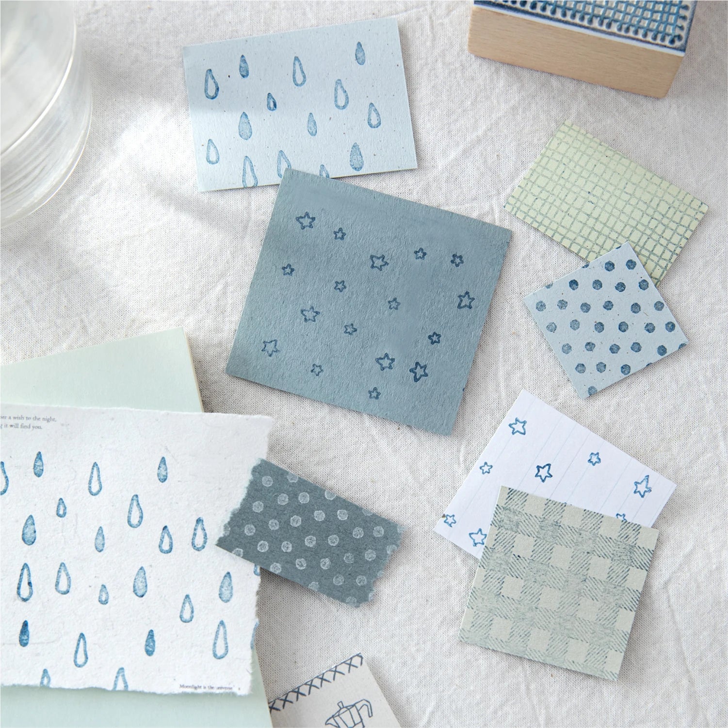 Geometric Aesthetic Wooden Rubber Stamps — DIY Scrapbooking & Card Making Set
