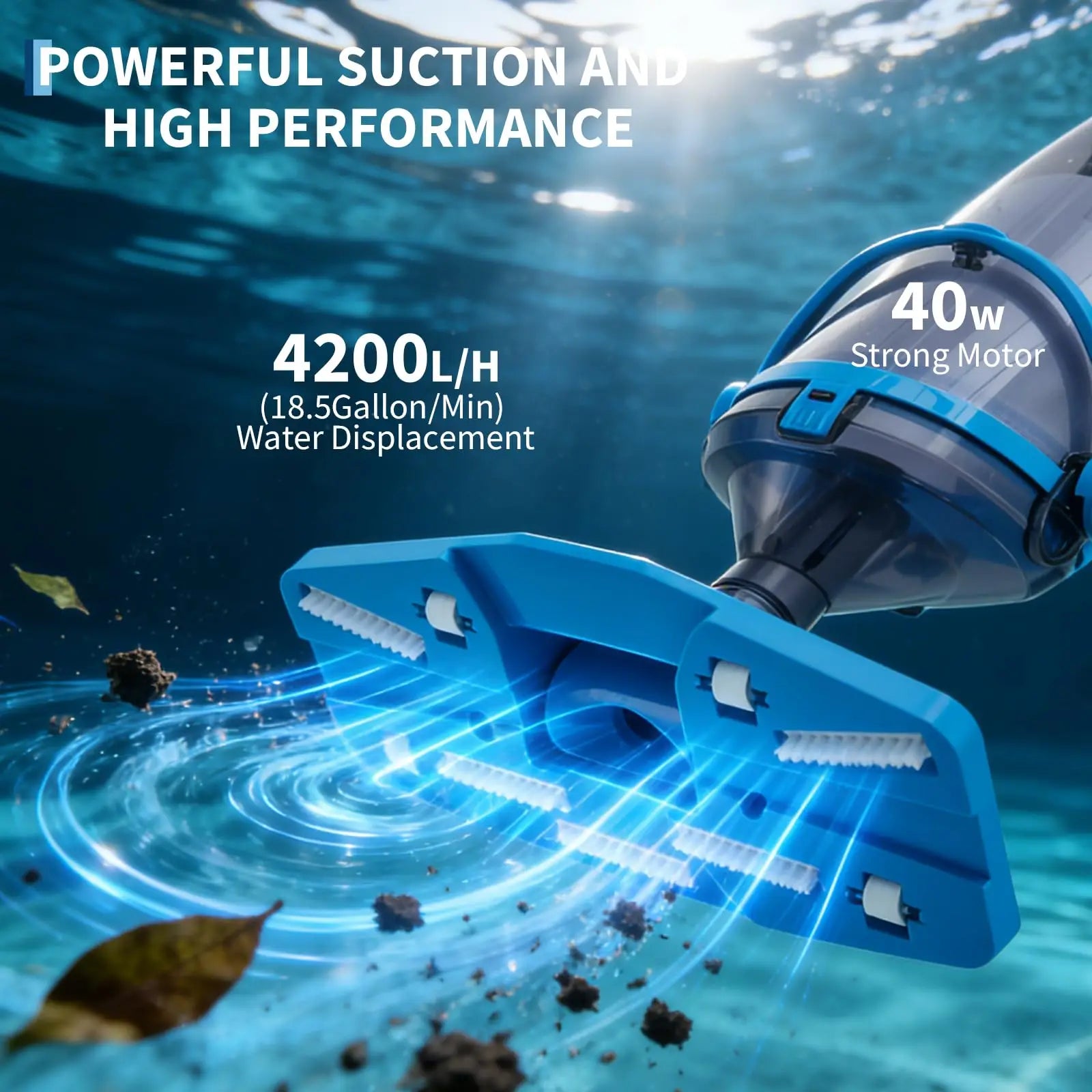 Cordless Handheld Pool Vacuum — Electric Spa & Hot Tub Cleaner