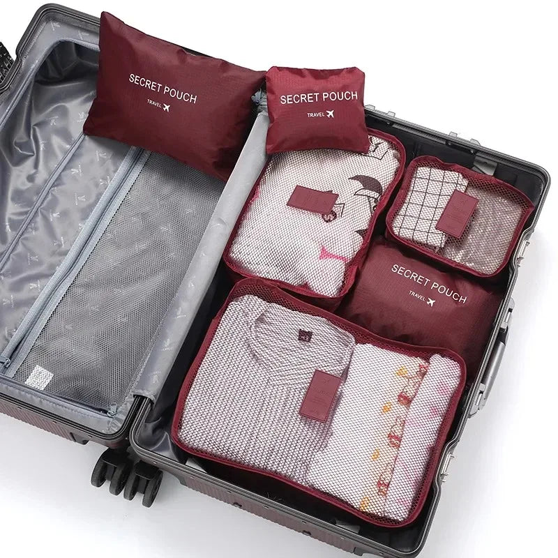 6-Piece Travel Packing Cube Set — Luggage Organizer & Laundry Pouches