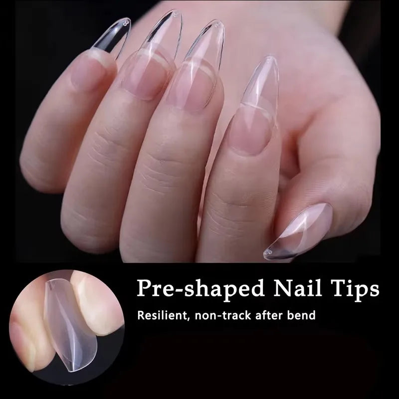 600 Pointed Nail Tips — Semi-Matte Full Coverage False Nails