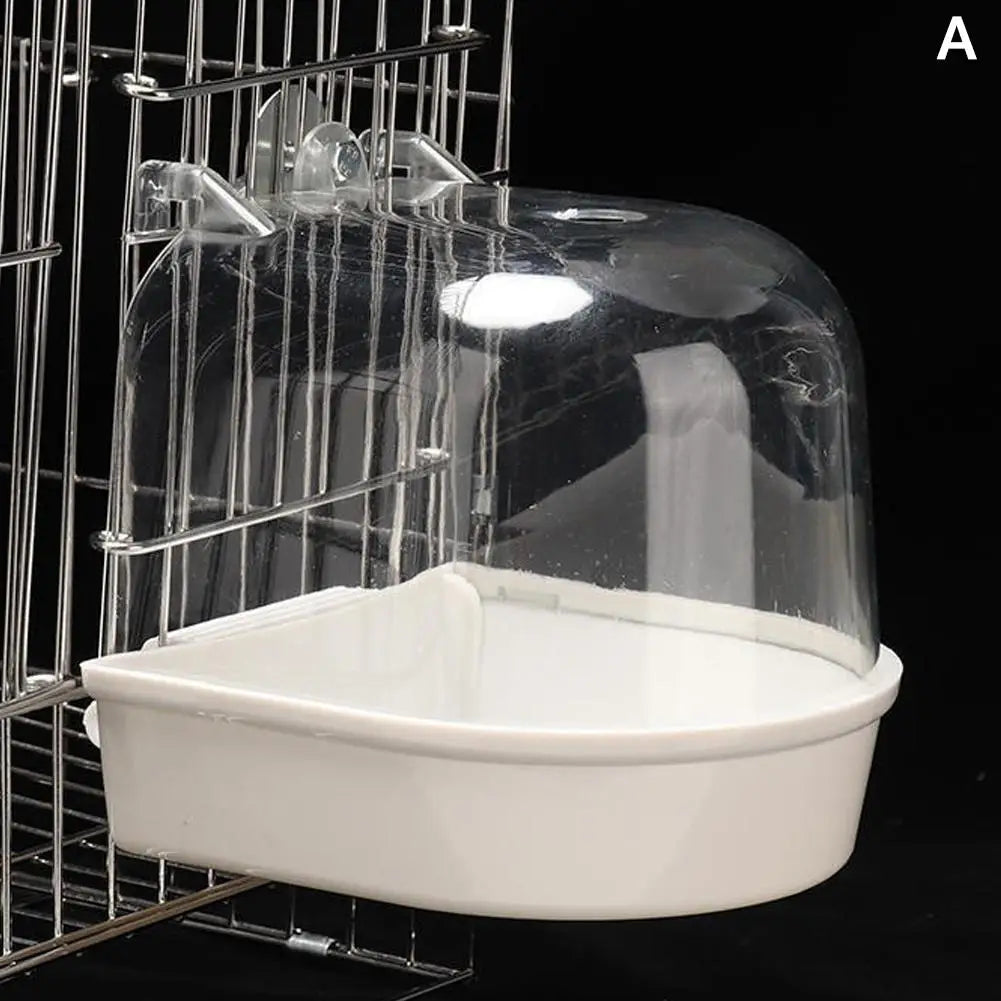Clear Hanging Bird Bath — Easy-to-Clean Cage Shower for Small Pets
