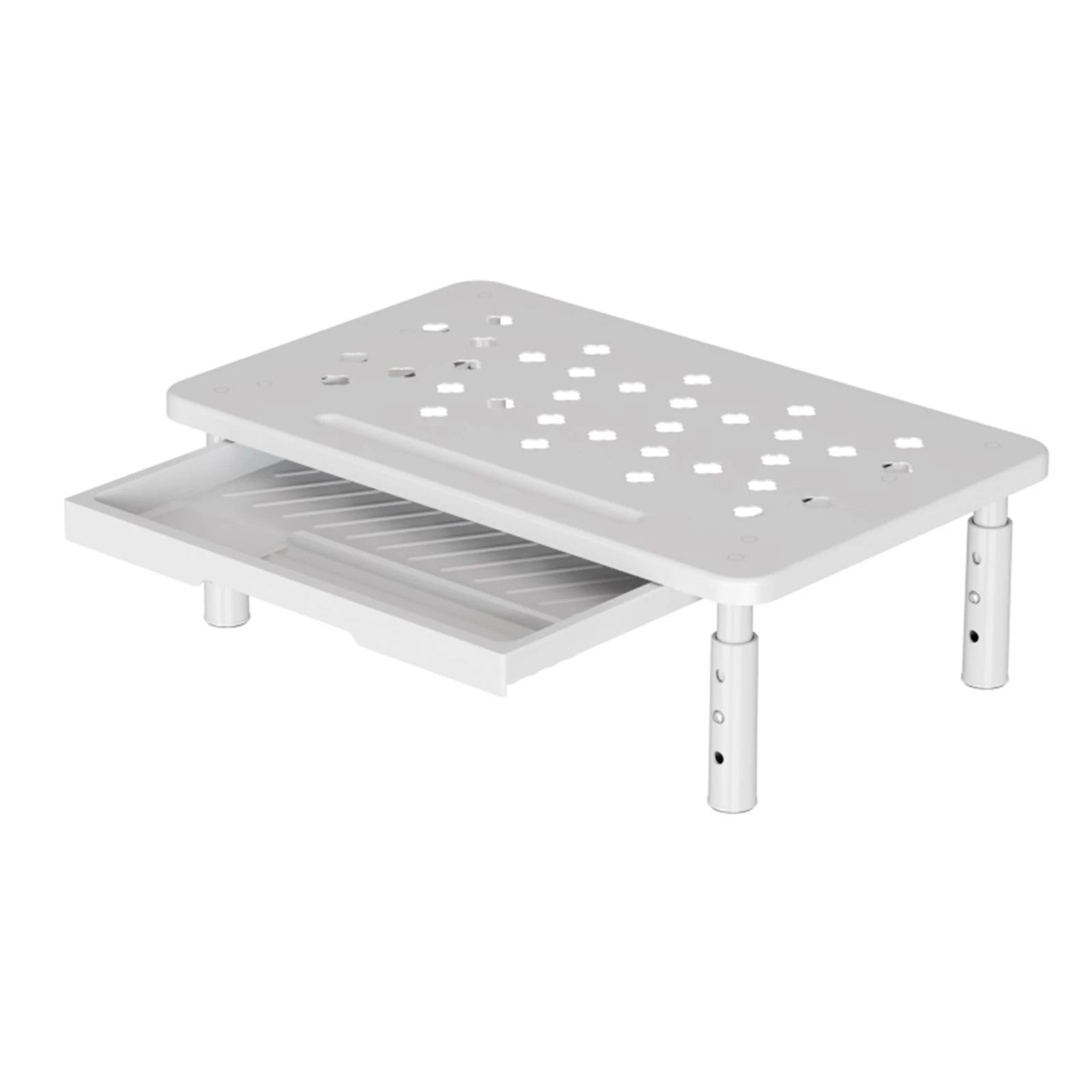 Adjustable Monitor Stand — Ergonomic Laptop Riser with Storage Drawer