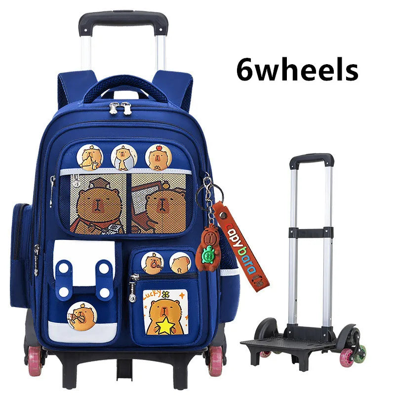 Kids Rolling School Bag — High Capacity Trolley Backpack with Wheels